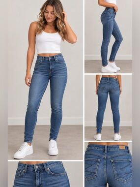 Seven7 Women's Skinny Jeans in Dark Blue Denim